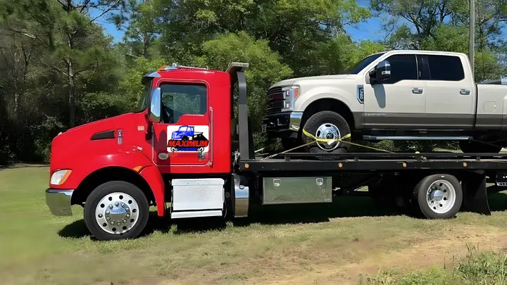 Heavy equipment transport in Tampa — Kenworth tractor